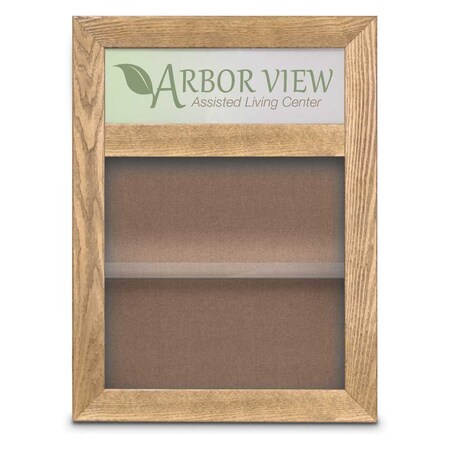 United Visual Products Outdoor Enclosed Combo Board, 48"x36", Gold Frame/White Porc & Apricot UVCB4836ODG-WHTPORC-APRICOT